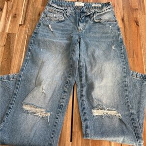 Distressed Blue Jeans